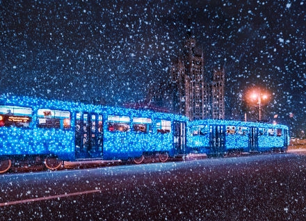 镜头下的莫斯科圣诞雪夜，宛如童话世界(3)