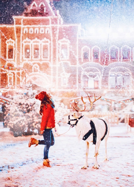 镜头下的莫斯科圣诞雪夜，宛如童话世界(2)